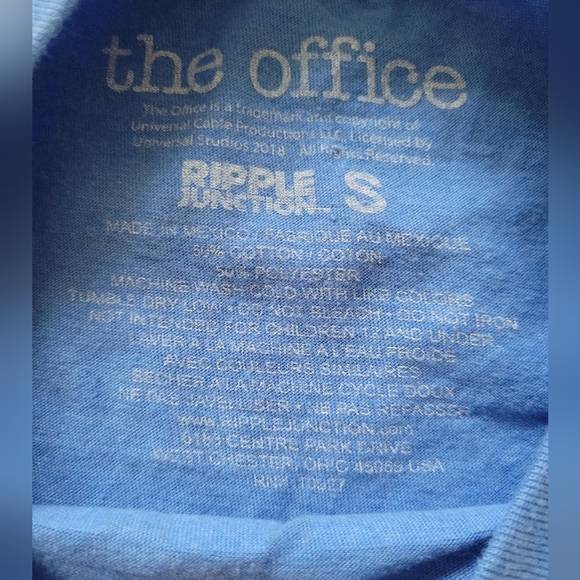 Ripple Junction The Office Dunder Mifflin Blue White Tee Size Small - Picture 3 of 4